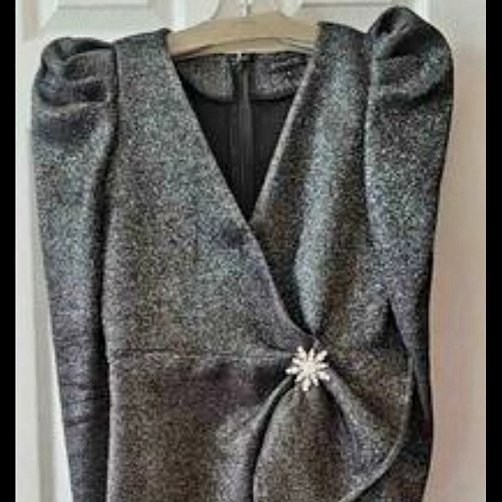 METALLIC GRAY/SILVER DRESS - Size Small